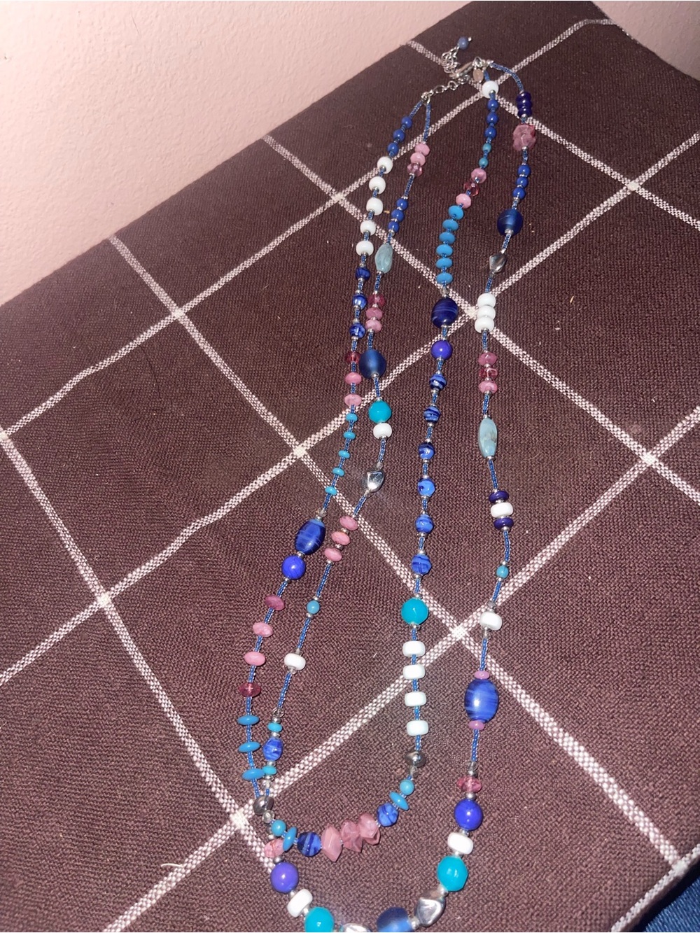 Chico’s Multi-Strand Blue Double layer Beaded Necklace - Women's Fashion Jewelry